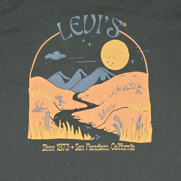 Green Levi's Relaxed Fit Graphic Tee -Size Small - Picture 4 of 4